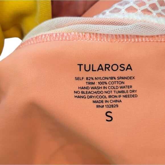 Tularosa Peach Mesh Panel Tassel High Waisted Bikini Set Size S/M - Picture 4 of 6
